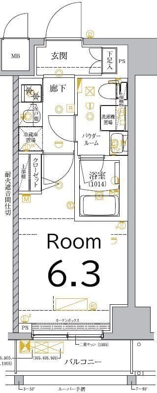 RELUXIA GRANDE 横濱吉野町 403 間取り図