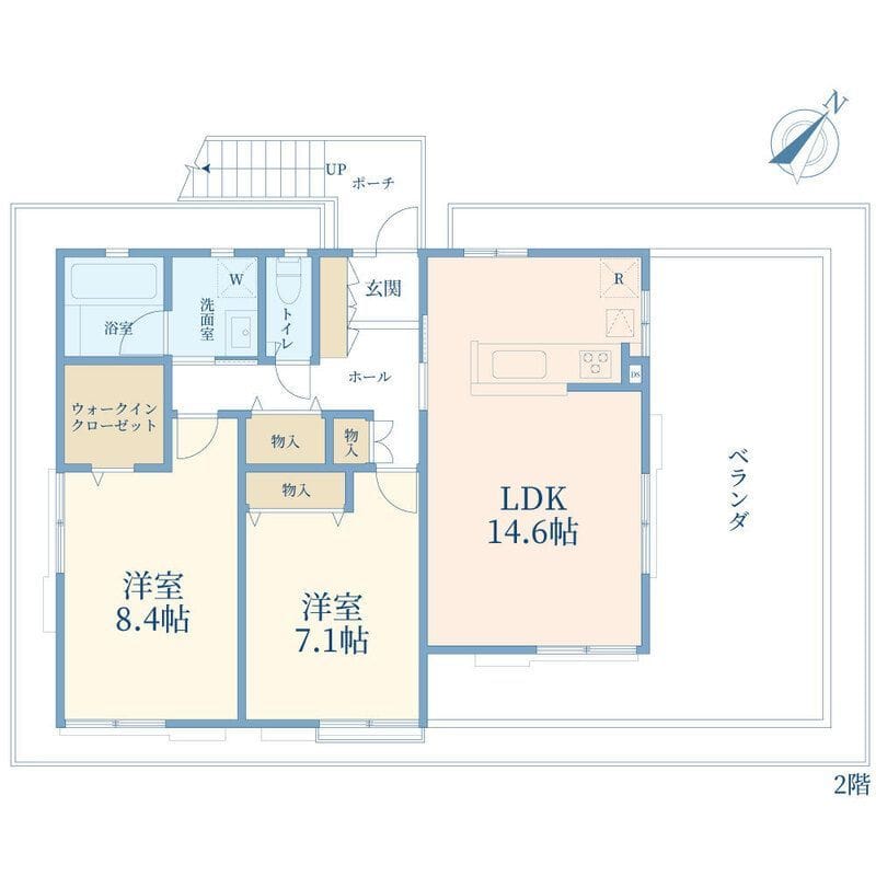 経堂2丁目戸建 2階部分 24.8万円/なし/入力なし 間取り図