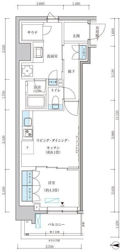 パークアクシス池袋イースト 1007 間取り図