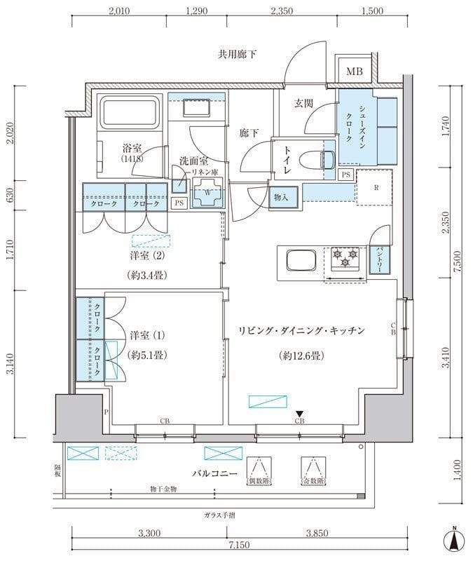 パークアクシス池袋イースト 301 間取り図