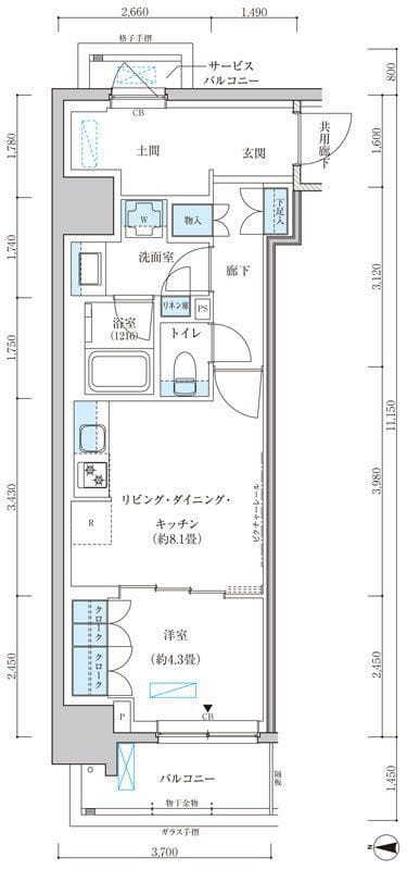 パークアクシス池袋イースト 307 間取り図