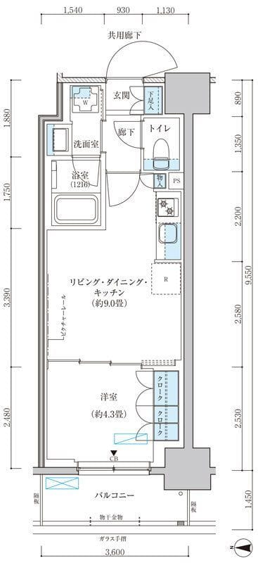 パークアクシス池袋イースト 606 間取り図