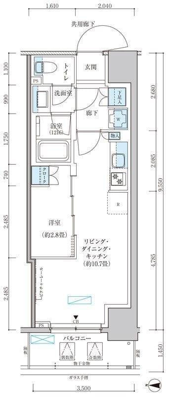 パークアクシス池袋イースト 704 間取り図