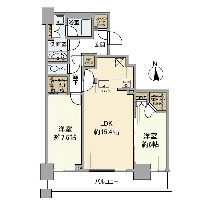 クレストタワー品川シーサイド 1308 間取り図