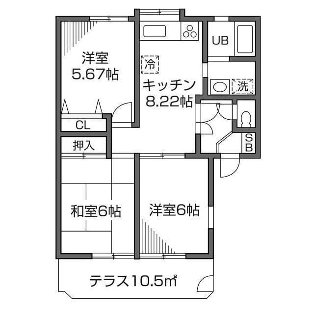 フォレスト深大寺A号館 103 間取り図