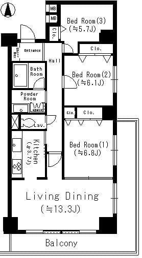 Daiwa Grace Maison 大島Ⅱ 703 間取り図