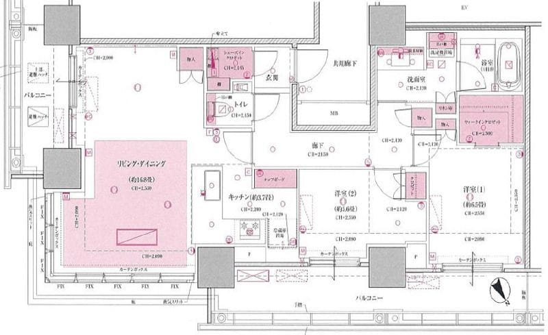 Brillia Tower浜離宮 2309 間取り図