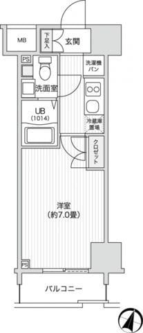 レジディア笹塚Ⅱ 0602 間取り図