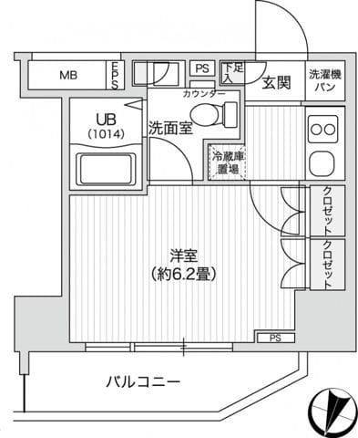 レジディア笹塚Ⅱ 0611 間取り図