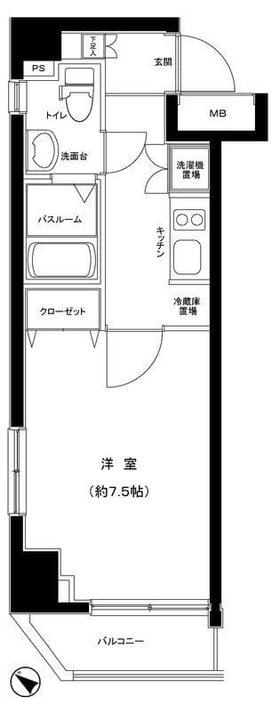 グランフォース亀戸 301 間取り図