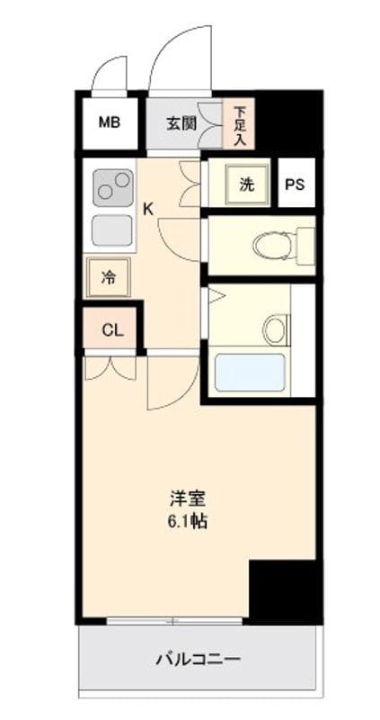 リクレイシア菊川 601 間取り図