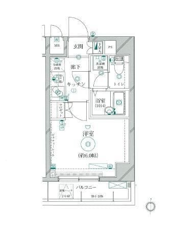 リクレイシア菊川 606 間取り図