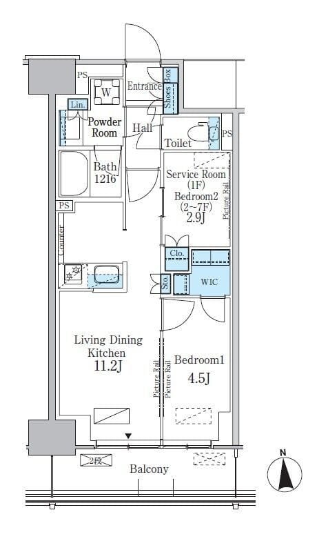 パークアクシス新宿百人町 711 間取り図