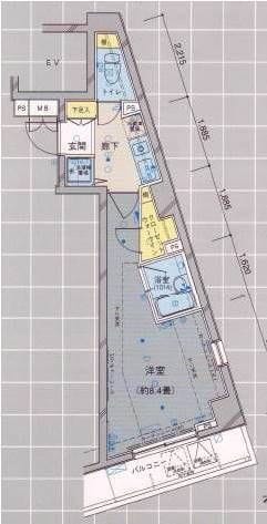 ヴェルト五反田イースト 501 間取り図