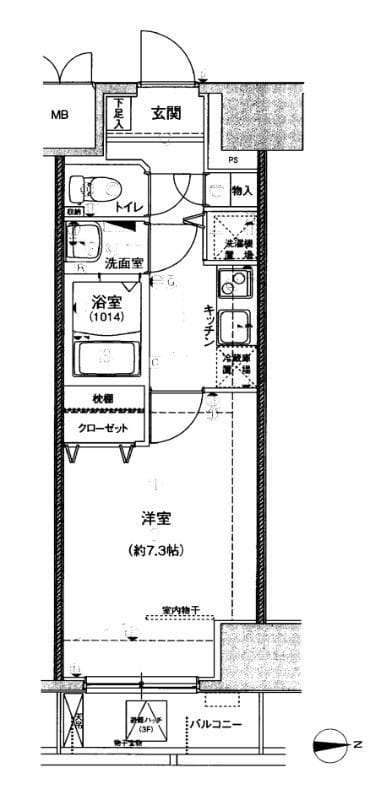 feeth日暮里 405 間取り図
