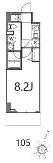 ティーステージジェイアール浜川崎 0105 間取り図
