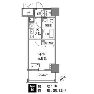 カスタリア三ノ輪 902 間取り図