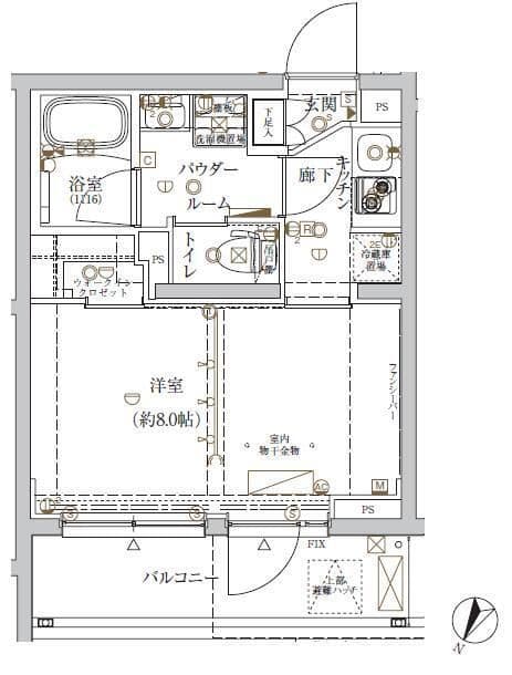 クレイシア新宿ノース 104 間取り図