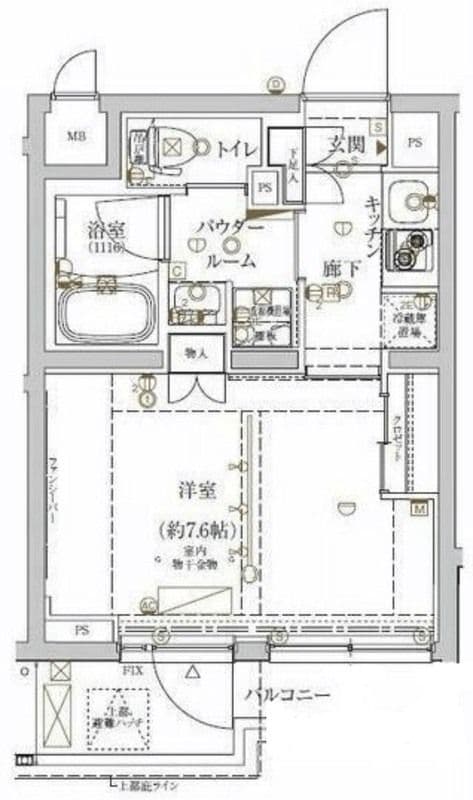 クレイシア新宿ノース 203 間取り図
