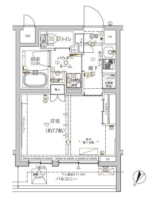 クレイシア新宿ノース 205 間取り図