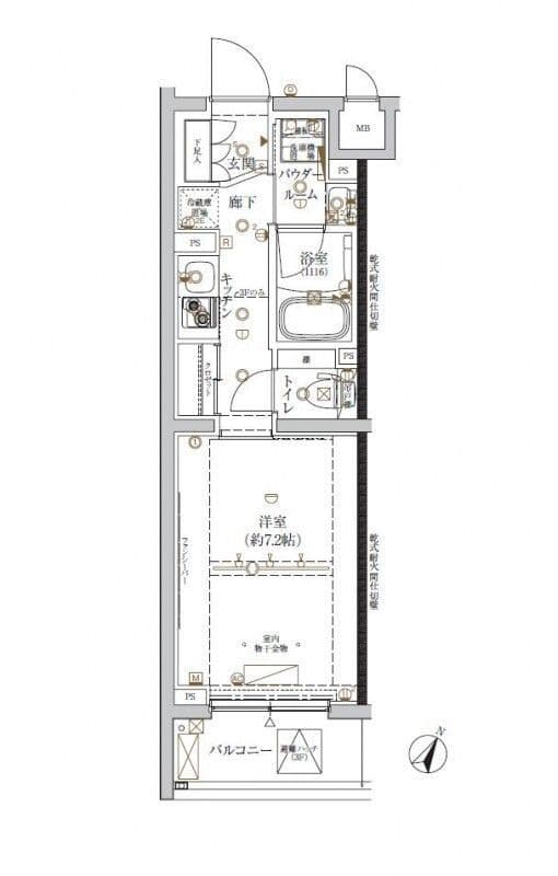 クレイシア新宿ノース 209 間取り図