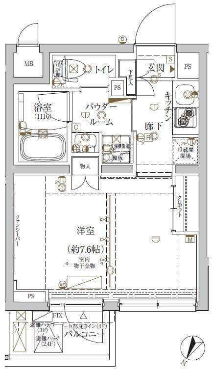 クレイシア新宿ノース 303 間取り図