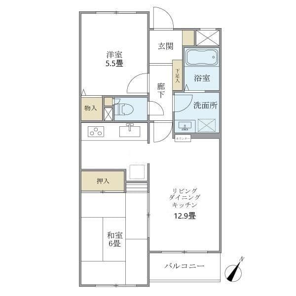 クレールベール碑文谷 102 間取り図