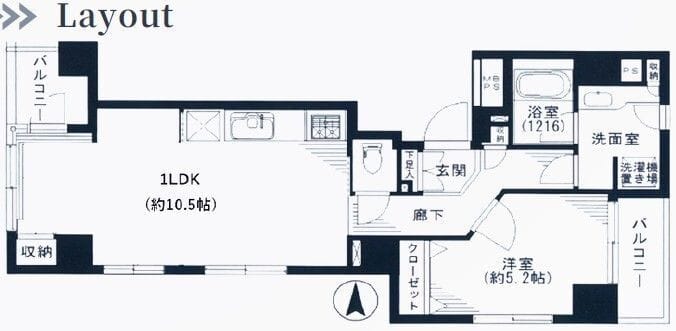 デュオ・スカーラ浅草国際通り 1102 間取り図