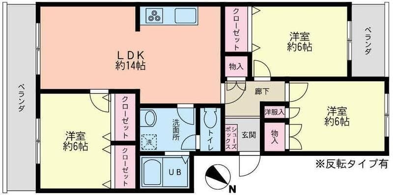 シャルム秋元 104 間取り図