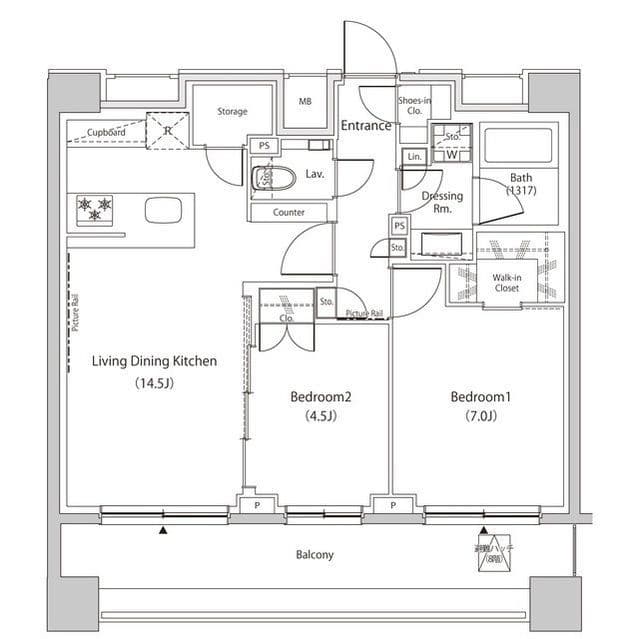 ザ・パークハビオ目黒プレイス 705 間取り図