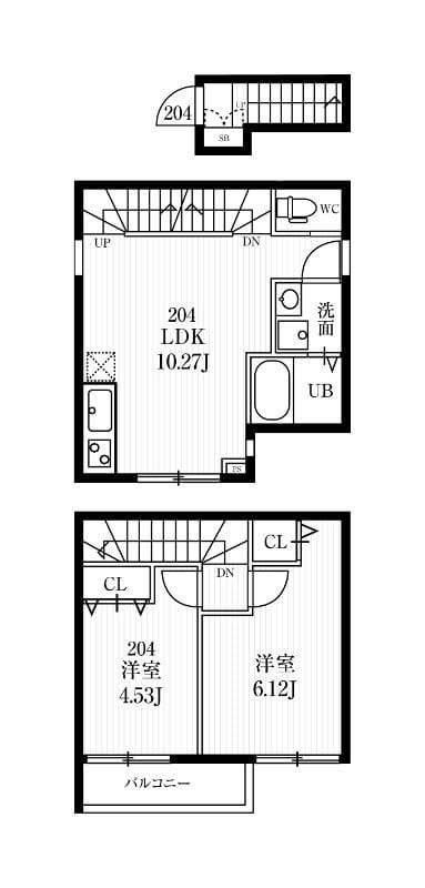 ミハス経堂エステ 204 間取り図