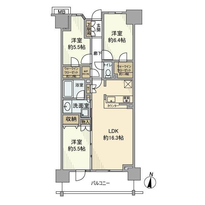 クレストシティ木場 616 間取り図