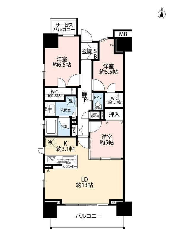 クレストシティ木場 7F 間取り図