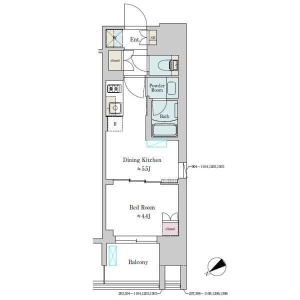 Brillia ist 大井町 604 間取り図