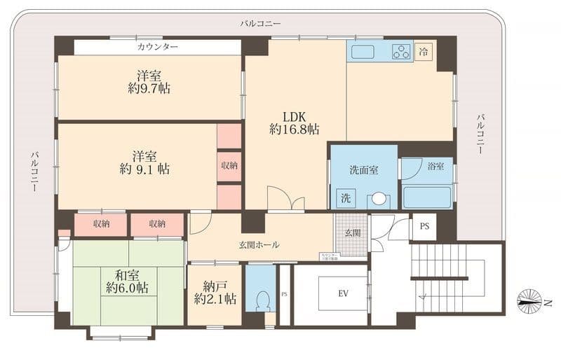 ホライズン東四つ木 401 間取り図