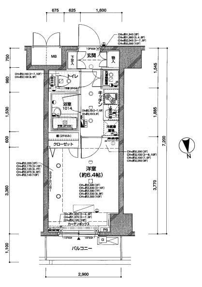 パレステュディオ早稲田ParkView 1002 間取り図