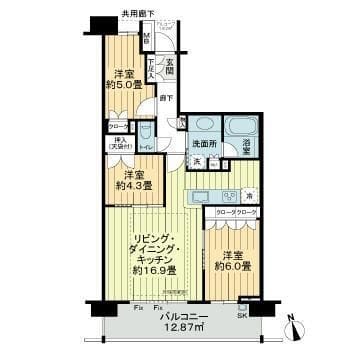 パークホームズ柏サンク 0206 間取り図