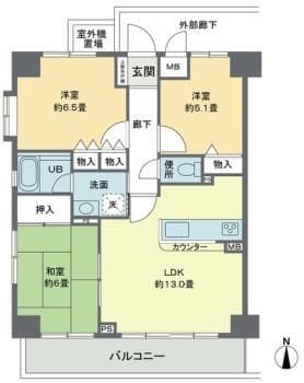 リヴィエルバーグ西大島 0301 間取り図