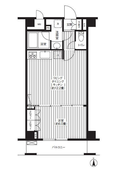 グランハイツ東新宿 404 間取り図