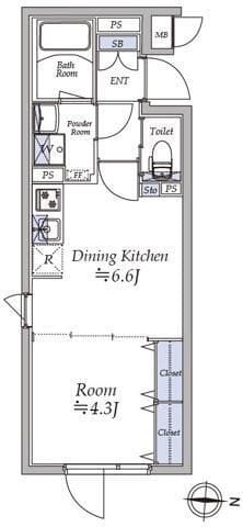 アトリオフラッツ菊川north 101