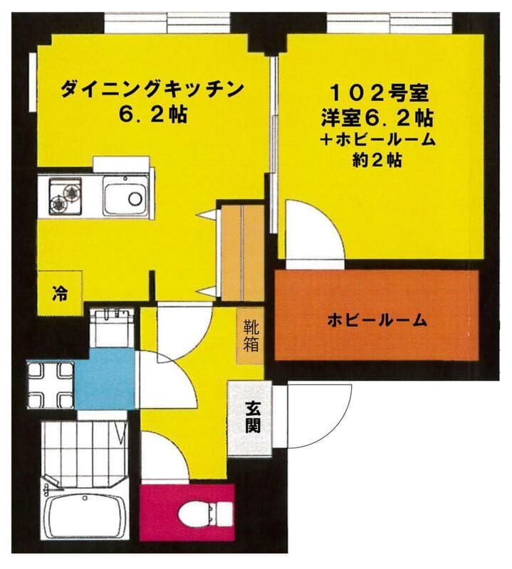 b’CASA山下町 102 間取り図