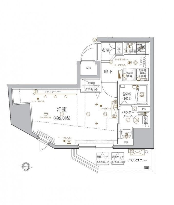 クレイシア文京春日 802 間取り図