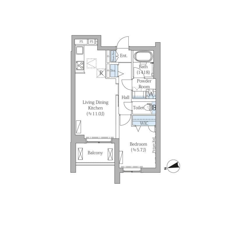 ザ・プレイス中野桃園 101 間取り図