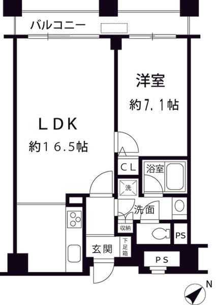 ルシマン月島 902 間取り図
