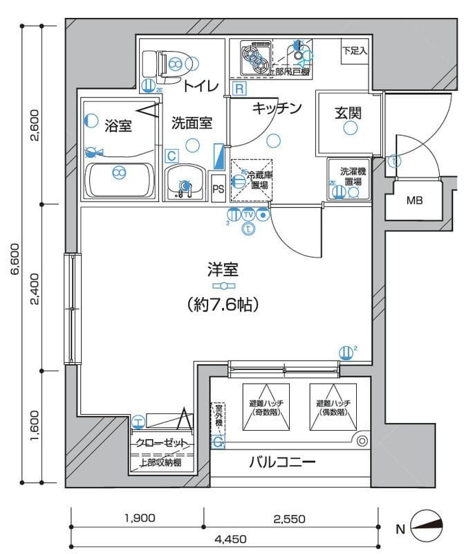 ディアレイシャス王子神谷 901 間取り図