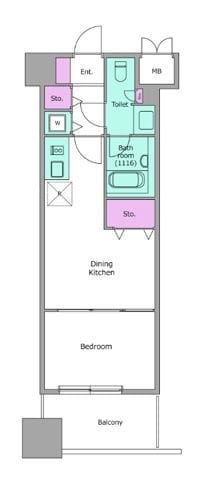 レジディア上野池之端 306 間取り図