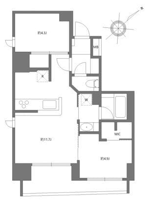 アルティザ東銀座 801 間取り図