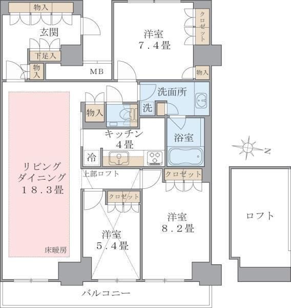 Brillia ist 東雲キャナルコート 1416 間取り図