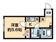 カーム・ヒル 舟渡 203 間取り図