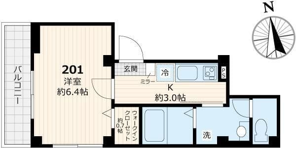 Maison Noire メゾンノワール 201 間取り図